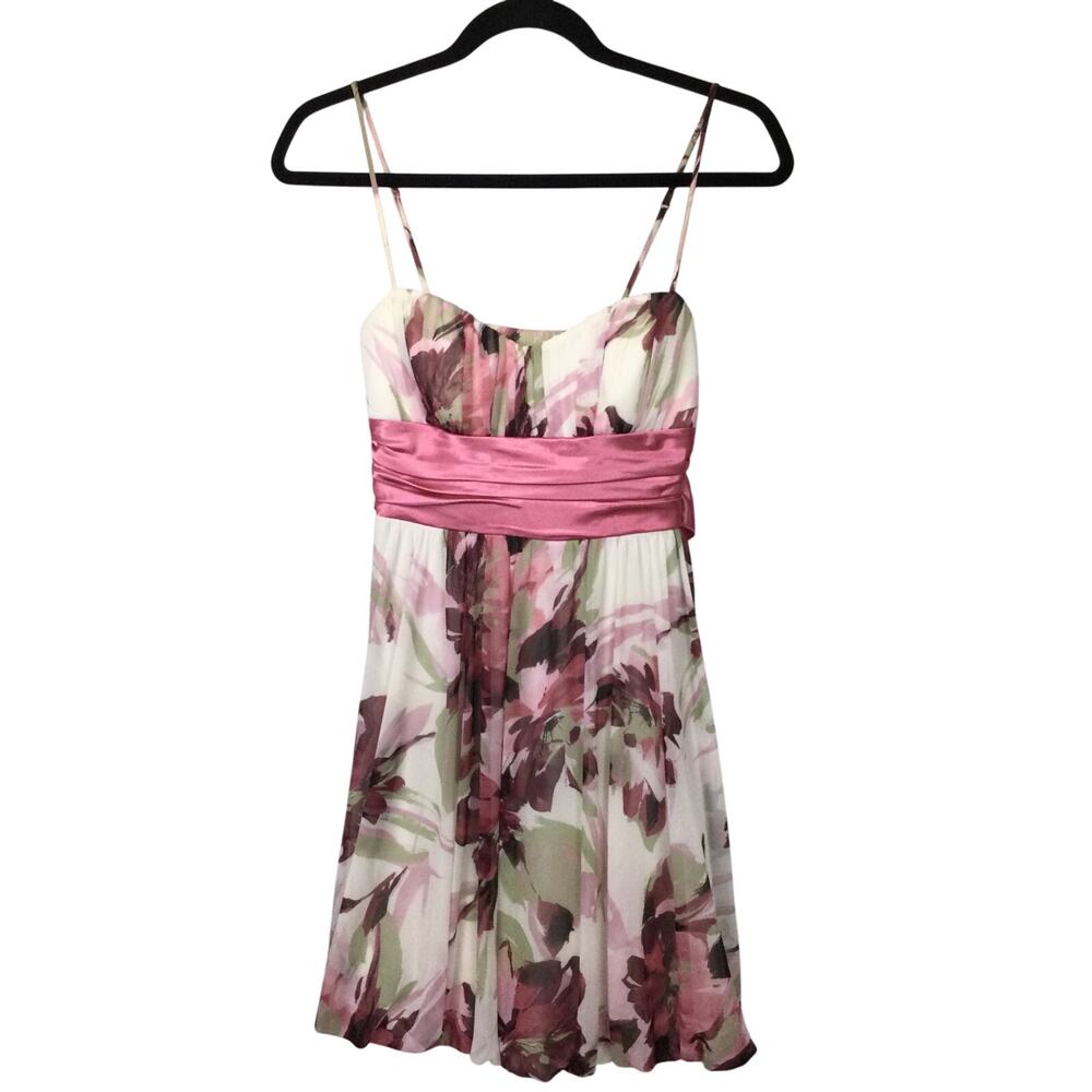 Speechless Garden Party Floral Empire Waist Sweetheart Bubble Hem Cream Dress S